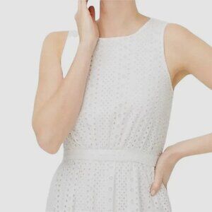 NEW NWT J Crew Dress  White Cotton Eyelet Embroidered Tiered Midi womens size 0